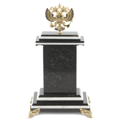 Часы "Герб" змеевик бронза 175х125х295 мм 3000 гр. R119800