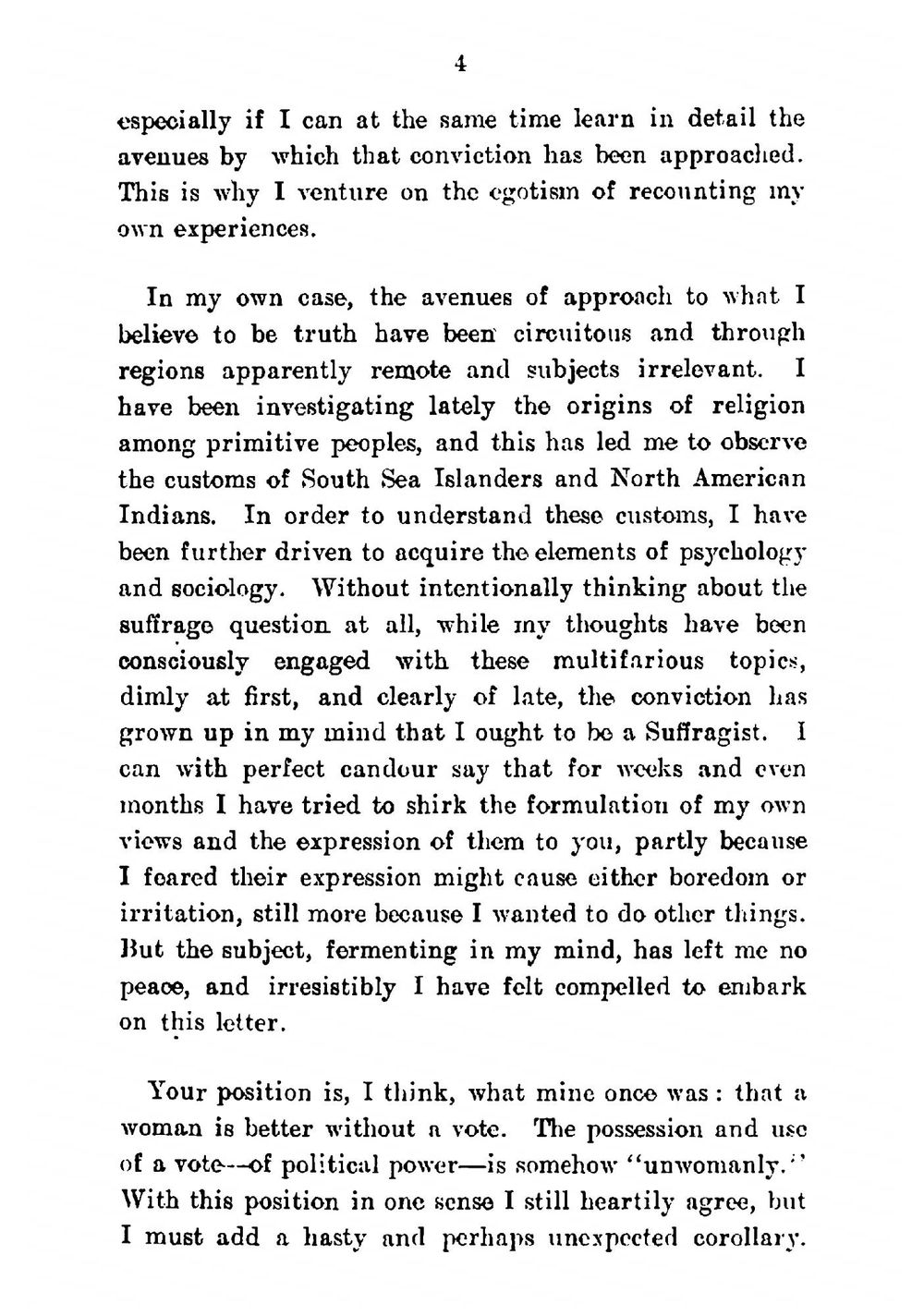 "Homo Sum" being a letter to an anti-suffragist from an anthropologist | Jane Ellen Harrison