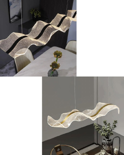 Эффектная подвесная люстра в форме волны