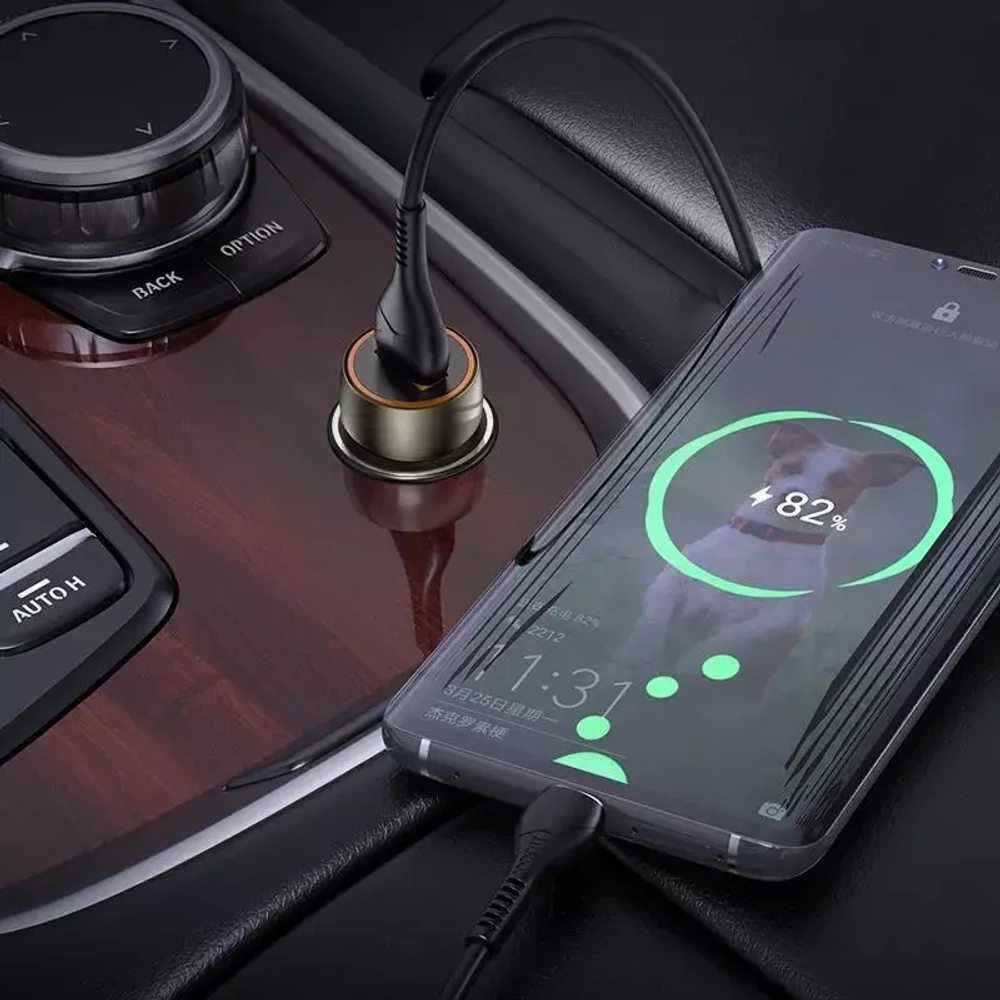 АЗУ 18W c кабелем Type-C 1USB-A QC 3.0A Z46 Hoco gray