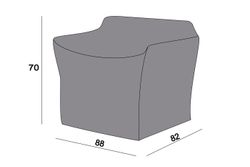 Защитный чехол на кресло Касабланка 88×82×70, цвет серый