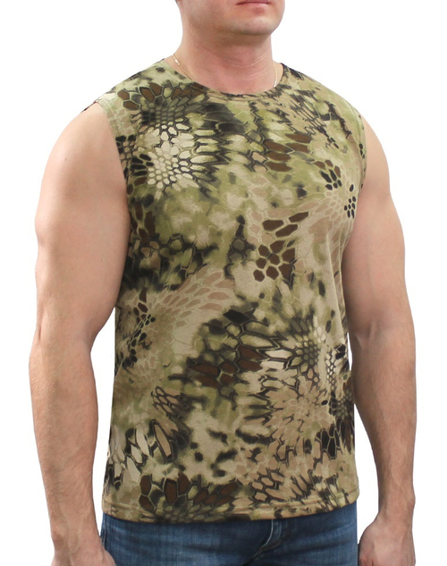 Майка безрукавка Питон зелёный (ткань кулирка)