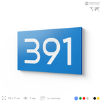 Номер на дверь 391, табличка на дверь для офиса, квартиры, кабинета, аудитории, склада, голубая 120х70 мм, Айдентика Технолоджи