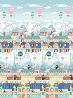 Простынь на резинке Сказка "Париж" 90х200 см, перкаль