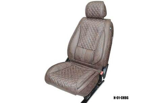 Накидки сидений ПОЛНЫЙ Coolpart MAXIMAL LUX (кт) - N-01-CHBG (Эффект мокрой кожи) шоколад/ шов беж