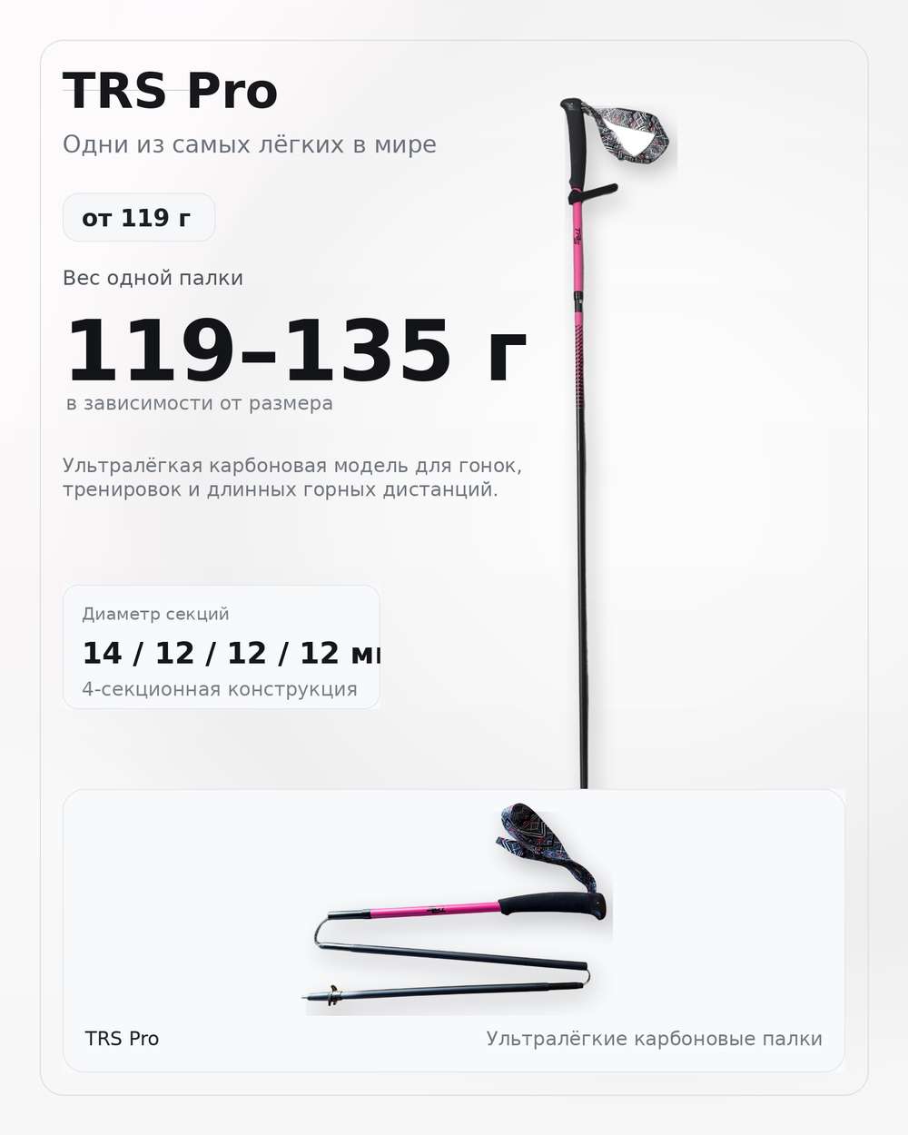 Палки для трейлраннинга TRS Pro 2026