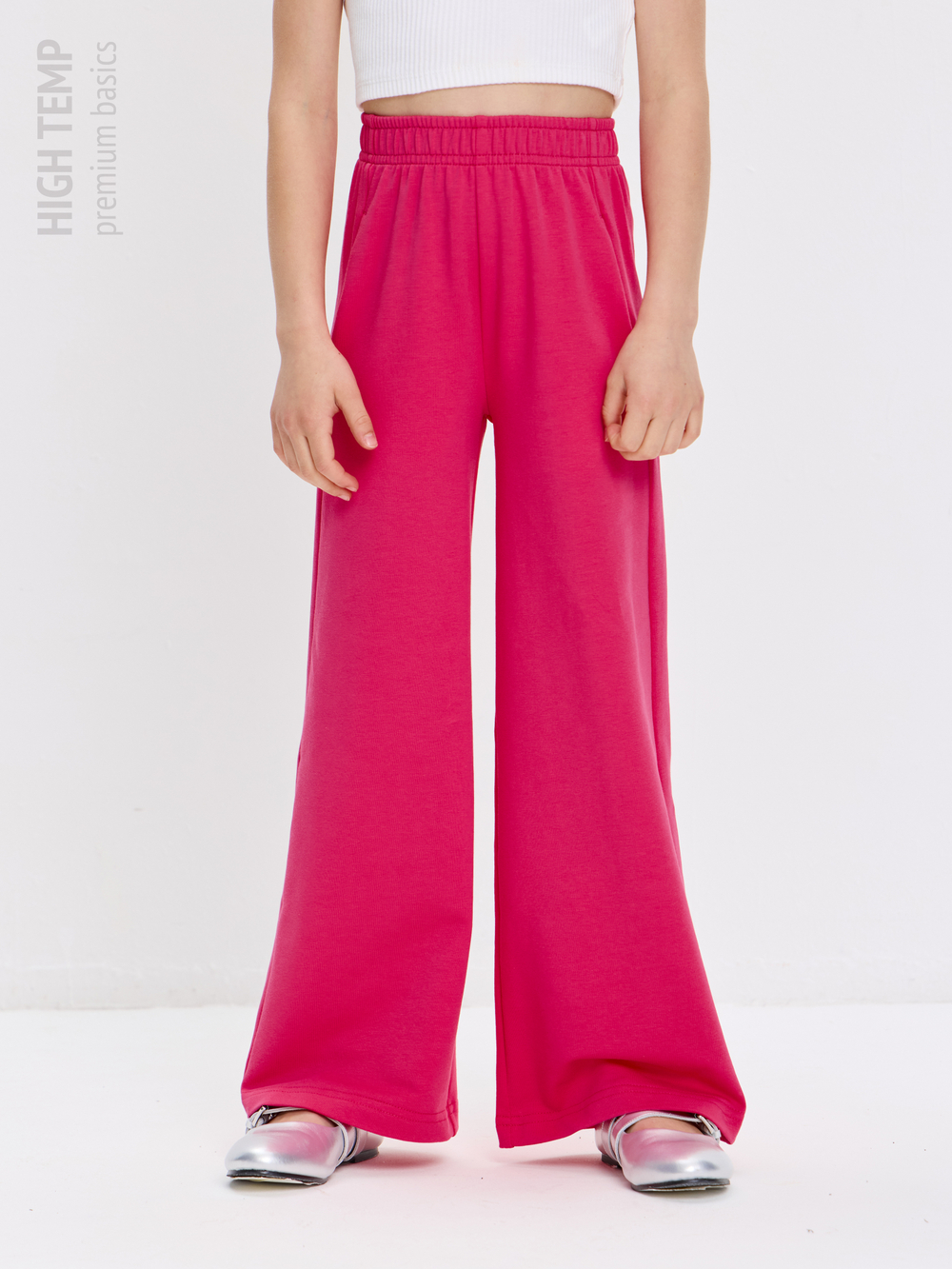 Брюки палаццо из футера