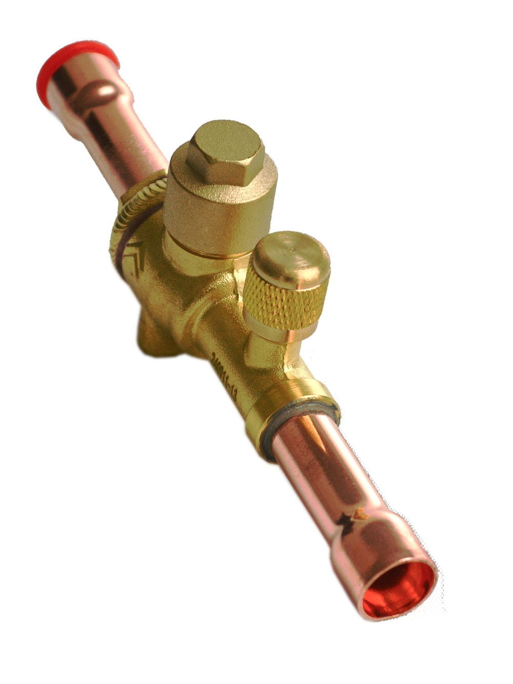 Вентиль шаровый QFT-12V 1/2 под пайку с сервисным штуцером