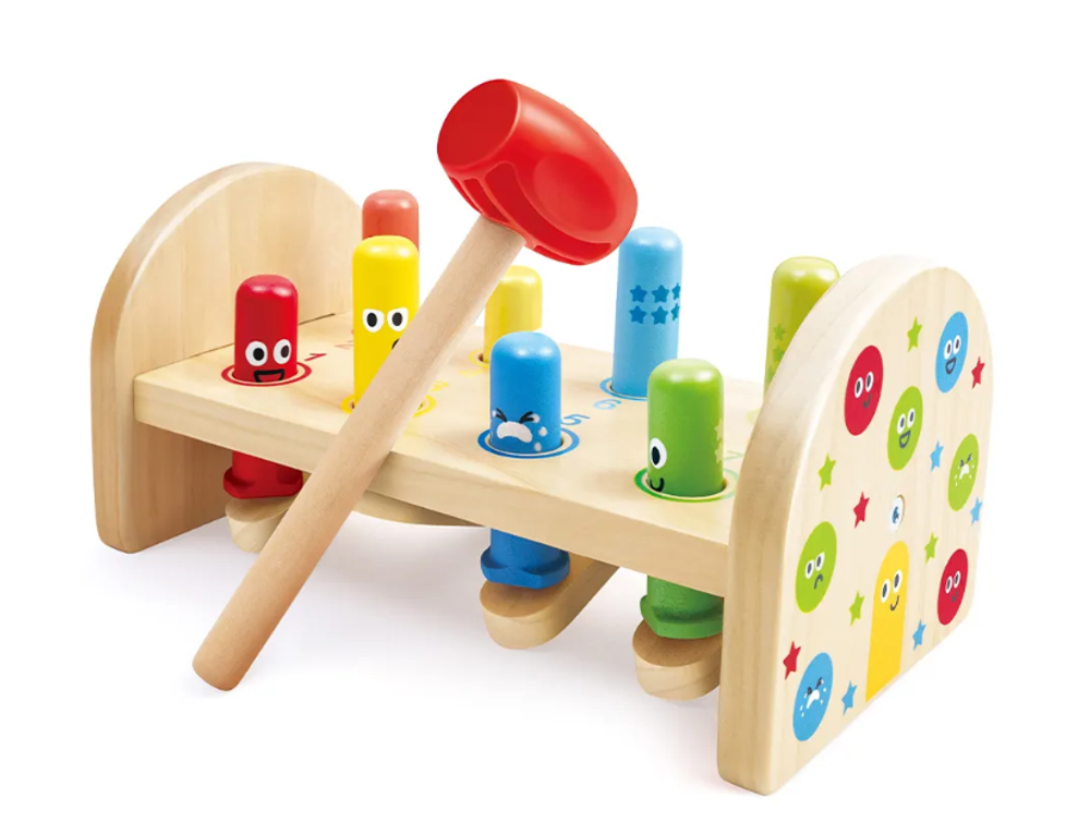 Детская развивающая игрушка "Стучалка". Радужная колотушка с молотком.