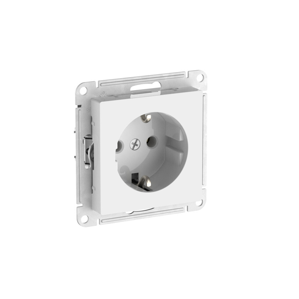 ATLASDESIGN РОЗЕТКА с заземлением, 16А, мех., быстрозажим. клем., БЕЛЫЙ ATN000143S