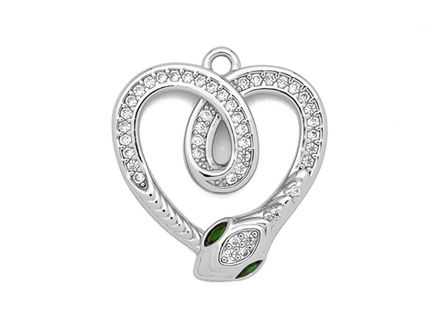 Подвеска "Змея" 19мм, со стразами