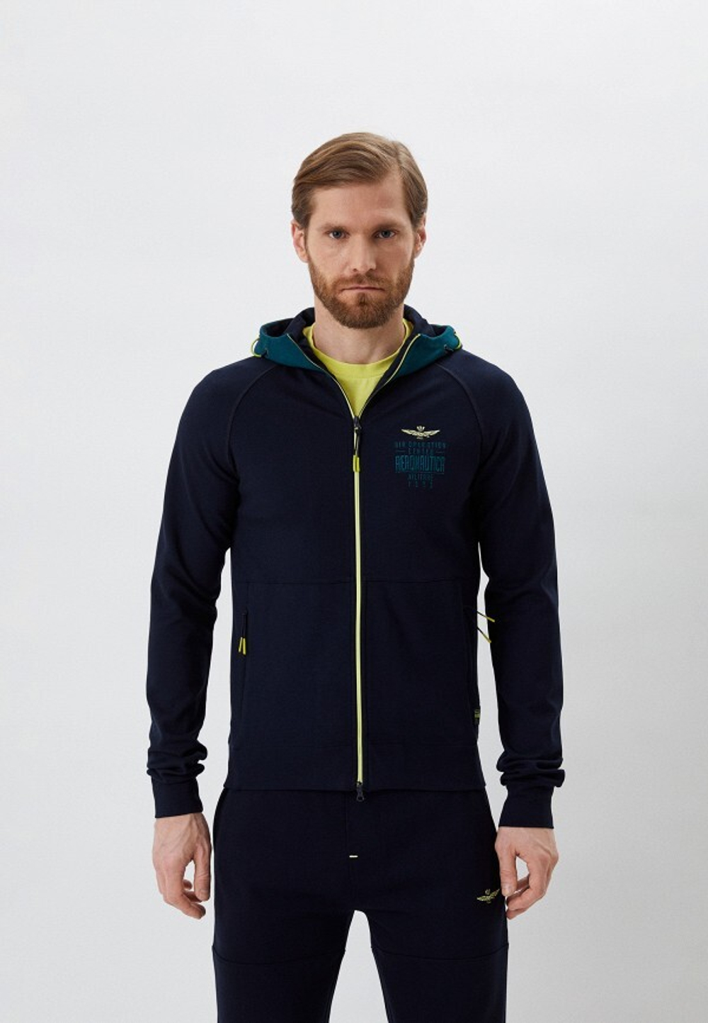 Костюм муж. AERONAUTICA 013 зеленый капюшон