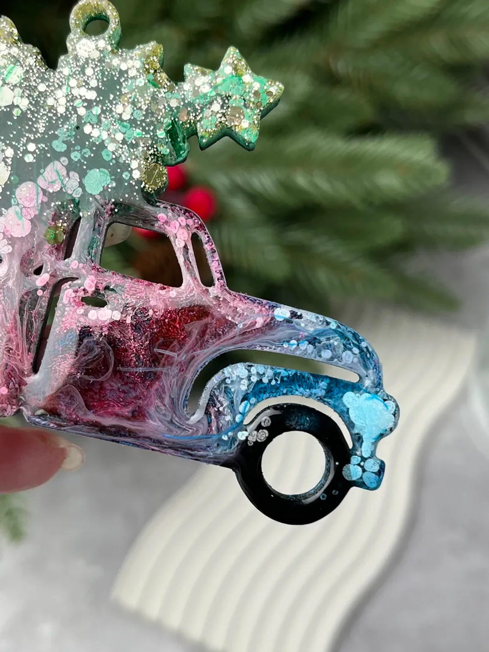 Новогодняя игрушка Машинка с Елкой