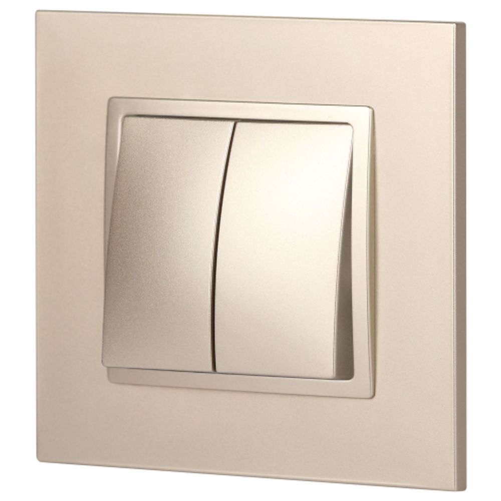 Переключатель ЭРА Elegance 14-1106-04 двойной 10АХ-250В IP20 шампань