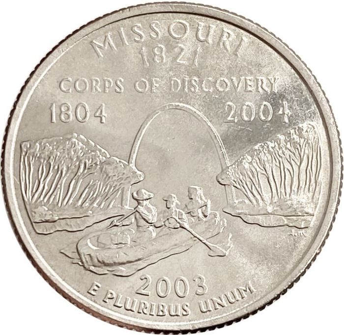 25 центов (1/4 доллара, квотер) 2003 США «Штат Миссури» (P)
