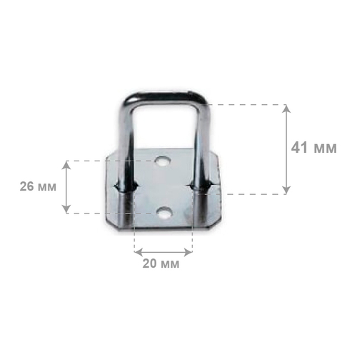 Скоба бортовая квадратная h=41 мм оцинкованная 100 шт.