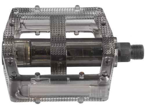 Педали поликарбонат. BMX широкие ось Cr-Mo (50) ЧЕРНЫЕ ПОЛУПРОЗРАЧНЫЕ M-WAVE