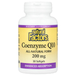 Natural Factors, коэнзим Q10, 200 мг, 30 капсул