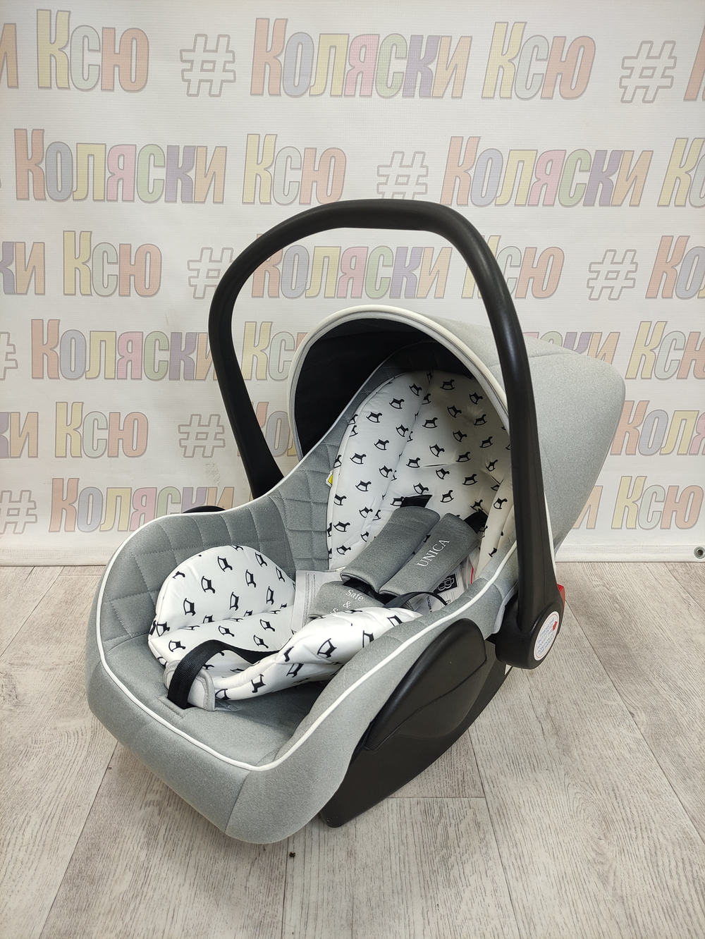 Автолюлька Indigo UNICA 0-13 кг св.серый