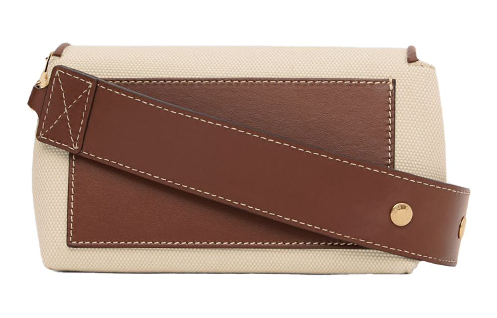 Burberry Cow Leather Messenger Bag, Shoulder Bag, Crossbody Bag Small Women"s White/Tan