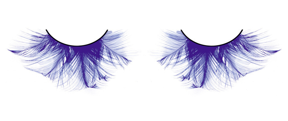 Голубые пушистые ресницы-перья (Цвет: голубой)
