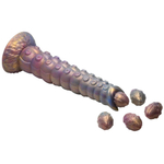 Фантазийный фаллоимитатор Deep Invader Tentacle Ovipositor Silicone Dildo with Eggs - 22,9 см. (Цвет: разноцветный)