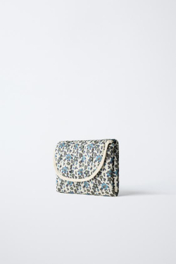 ZARA ПЕЛЕНАЛЬНЫЙ КОВРИК «ЦВЕТЫ», СИНИЙ