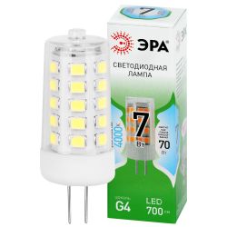 Лампа светодиодная ЭРА GREEN LINE LED G4-JC-7W-840-12V GL 7Вт капсула 12В яркий белый свет G4 | Лампы cветодиодные Капсульные (G4, G9)