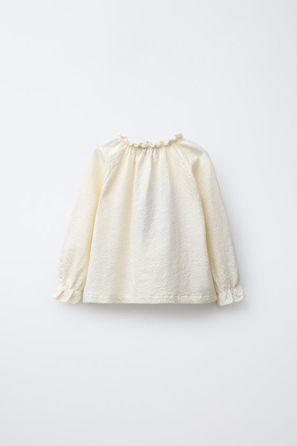 ZARA ОДНОТОННАЯ ФУТБОЛКА, ЭКРЮ