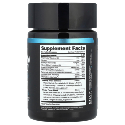 Snap Supplements, Brain Food, 60 капсул