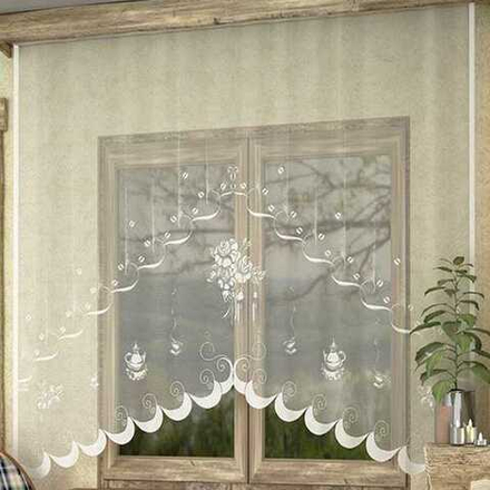 Занавеска "Л. А909Р", цвет белый, на шторной ленте, Беларусь.