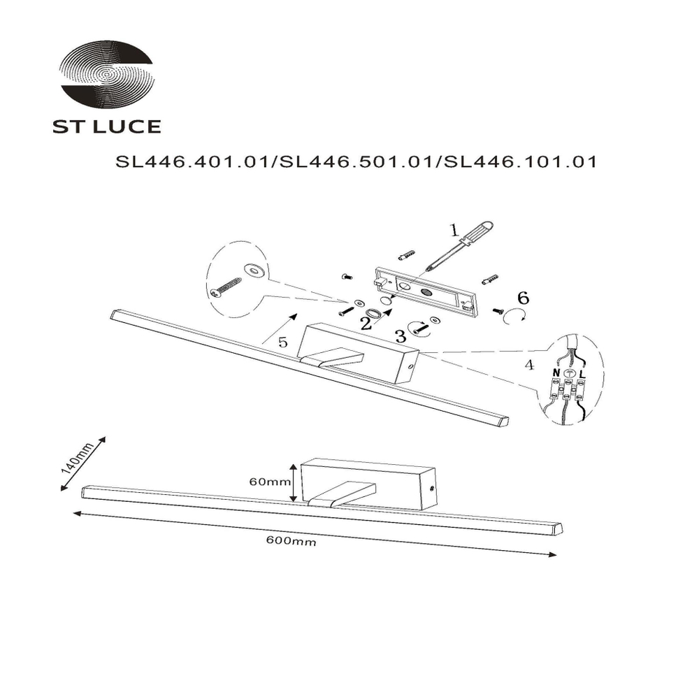 SL446.101.01 Подсветка для картин ST-Luce Хром/Белый LED 1*12W 4000K