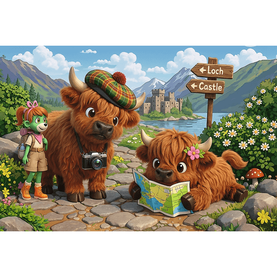 Pazl \ Puzzle \ Пазлы Puzzles - "160" Inspired By Trends - A charming cow / KAZSTUDIO SA The Treflik Family