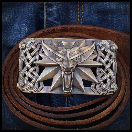 Пряжка для ремня "Ведьмак" , латунь