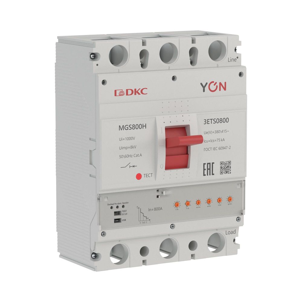 Авт. выкл. YON MGS800H 3P 320-800A 75kA с электронным расцепителем ETS