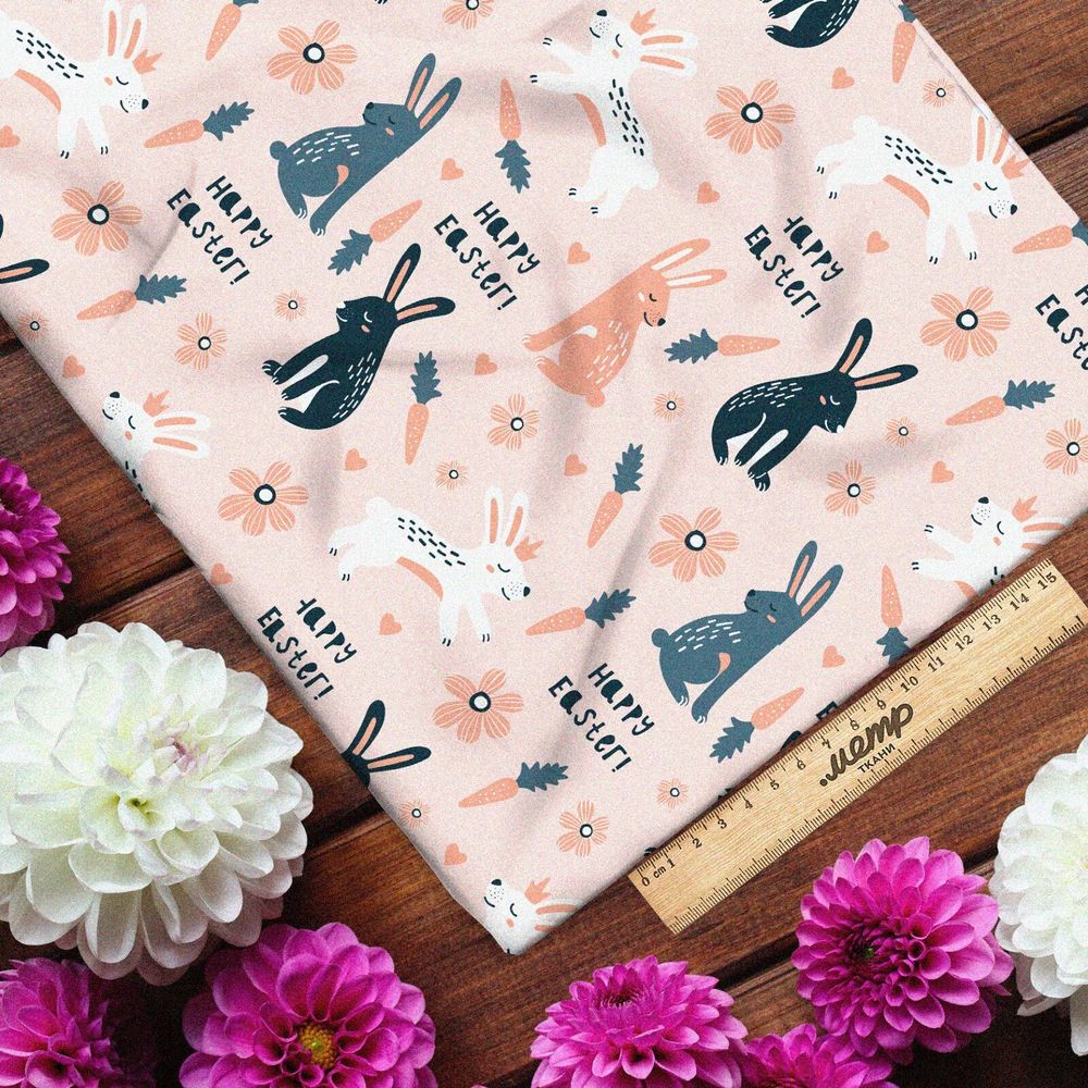 Ткань оксфорд 600 пасхальный кролик