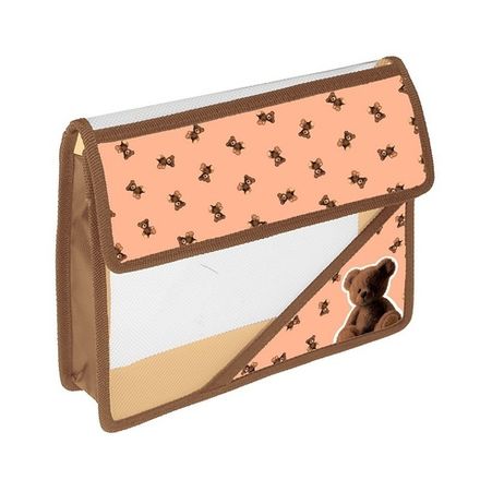 Папка для тетрадей 1 отделение А5 на липучке Пчёлка Плюшевый мишка, пластик