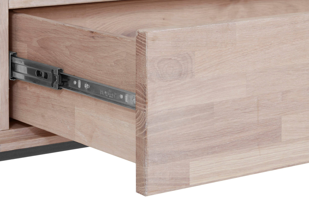 Шкаф-витрина дизайнерская 2 двери Виби 185х85х31 из дуба в стиле лофт, на металлических ножках