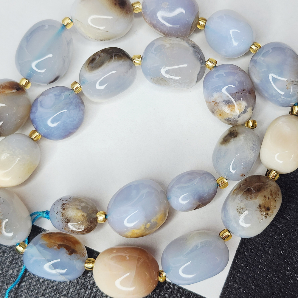 Халцедон, крупная галтовка, 12-15 мм, камни овалы бочонки, штучно