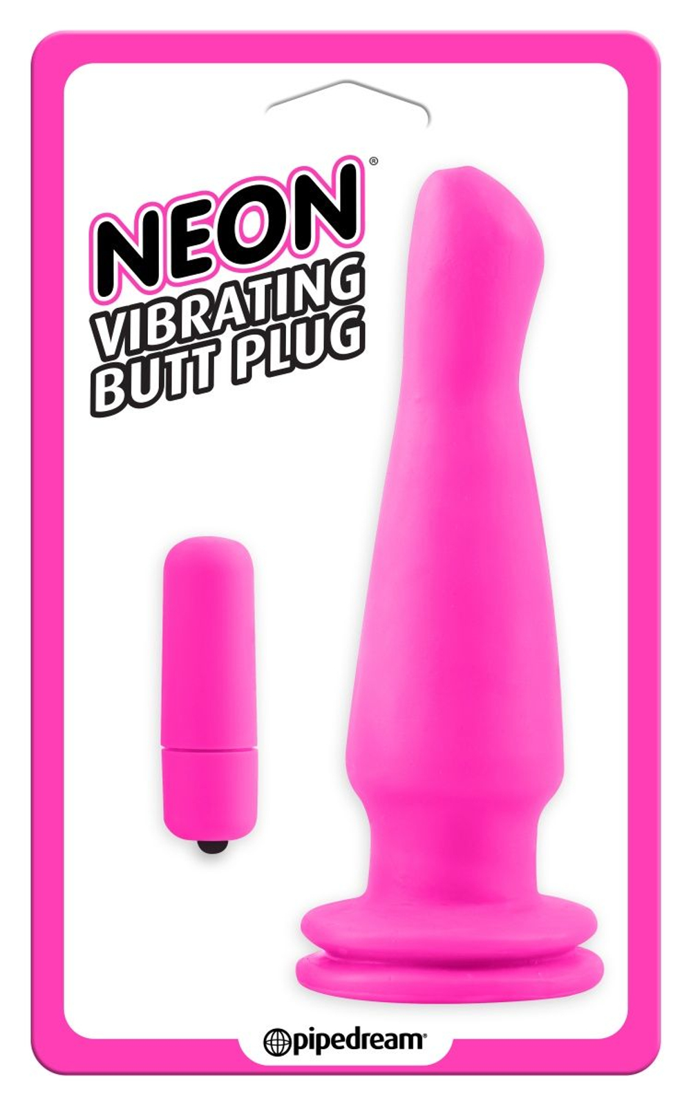 Розовая анальная вибропробка Vibrating Butt Plug - 14,5 см. (Цвет: розовый)