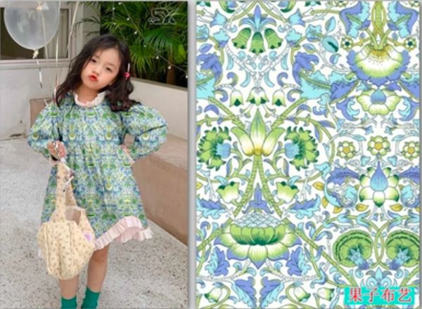 отрез 60 см , НЕБЕСНЫЙ ЛОТОС, У. МОРРИС, 100% хлопок Handmade Fabrics 6
