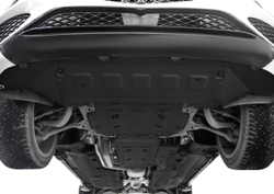Защита радиатора, картера и КПП Rival (черная) для Genesis GV70 (V - 2.2D) 2021-н.в., алюминий 3 мм, с крепежом, штампованная, 6 частей,  K333.2397.1