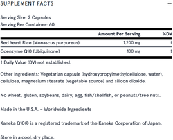 Red Yeast Rice + CoQ10 600 mg 120 капсул Jarrow Formulas