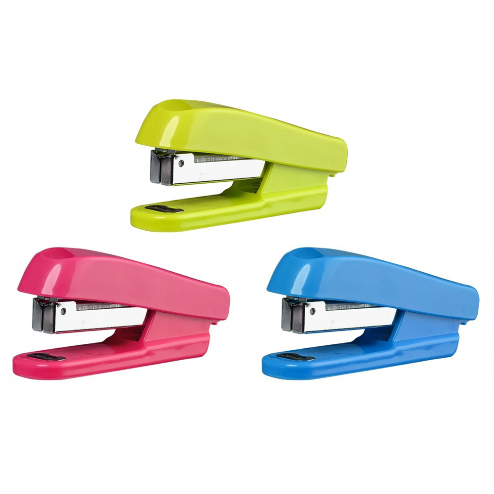 Степлер канцелярский Basir, 24/6 и 26/6 на 15 листов, серия "Школа" 10.3*3.5*3 см, ассорти
