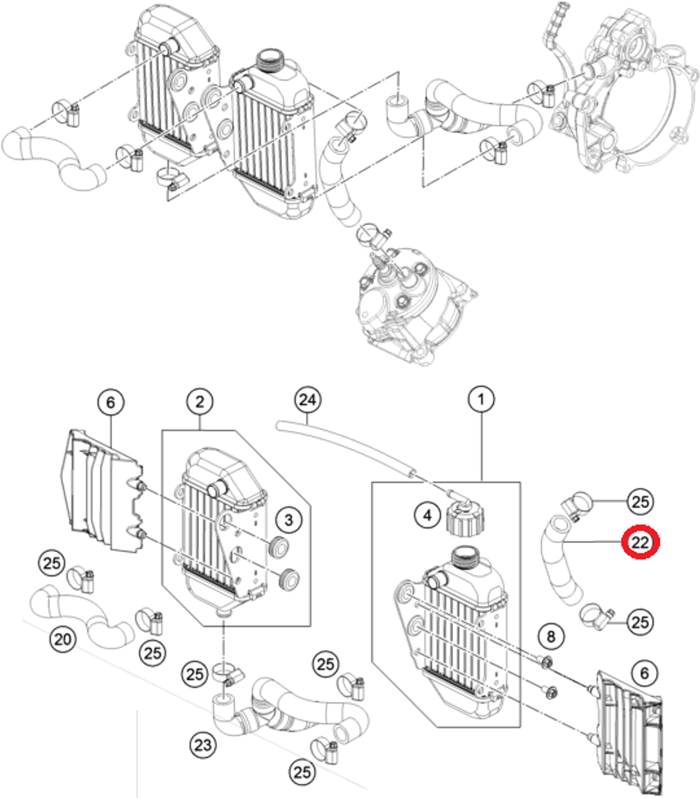 Шланг радиатора KTM SX-50,Husqvarna TC-50