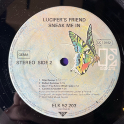 Винтажная виниловая пластинка LP Lucifer's Friend Sneak Me In (Германия 1980)
