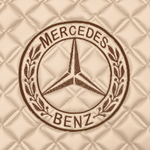Ковры MERCEDES Actros 2020г ровный пол (экокожа, бежевый, бежевый кант, коричневая вышивка)