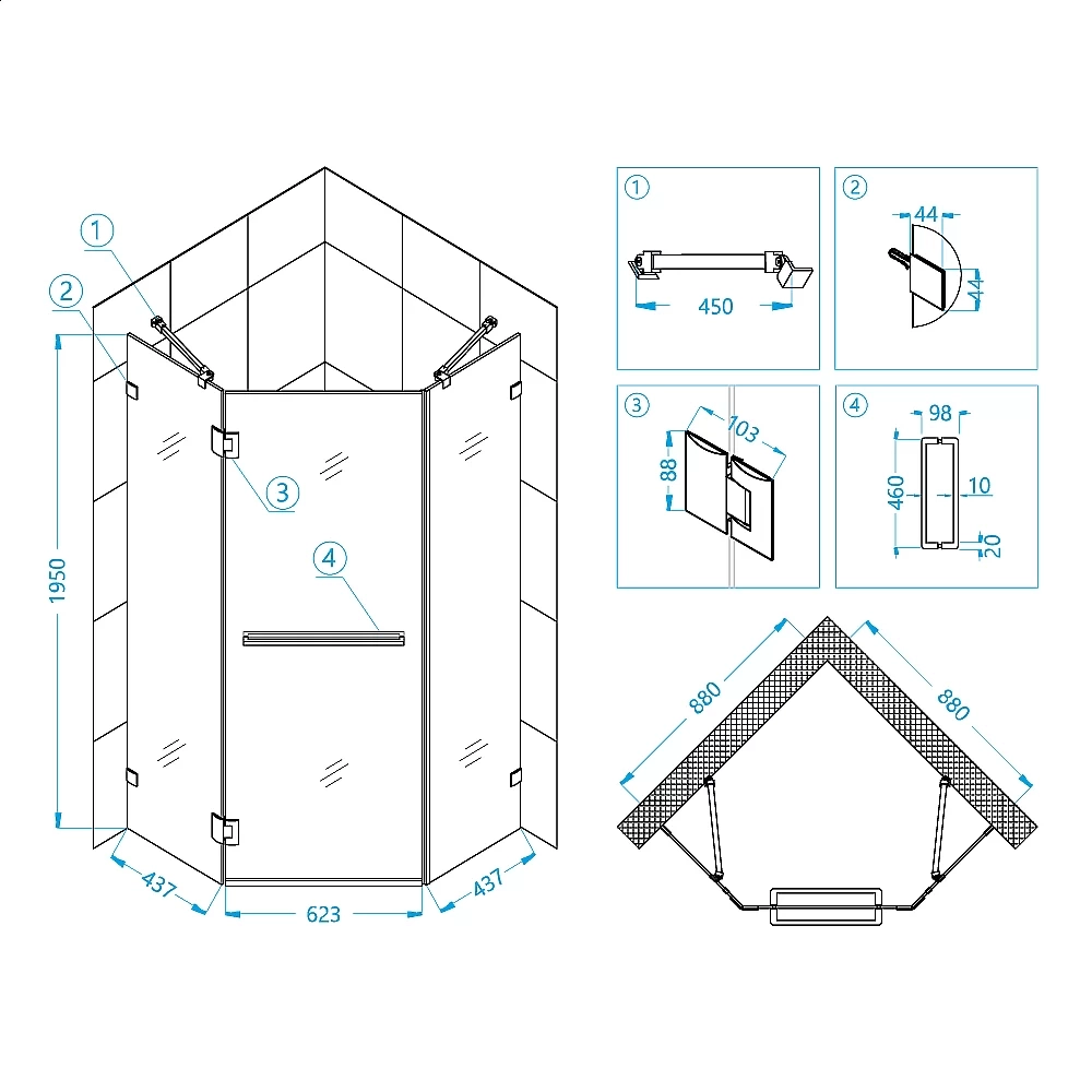 Душевая система RGW Shower Panels SP-6143-01 50140801-01 хром