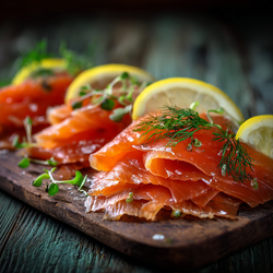 Лосось слабосоленый нарезка, 200 гр