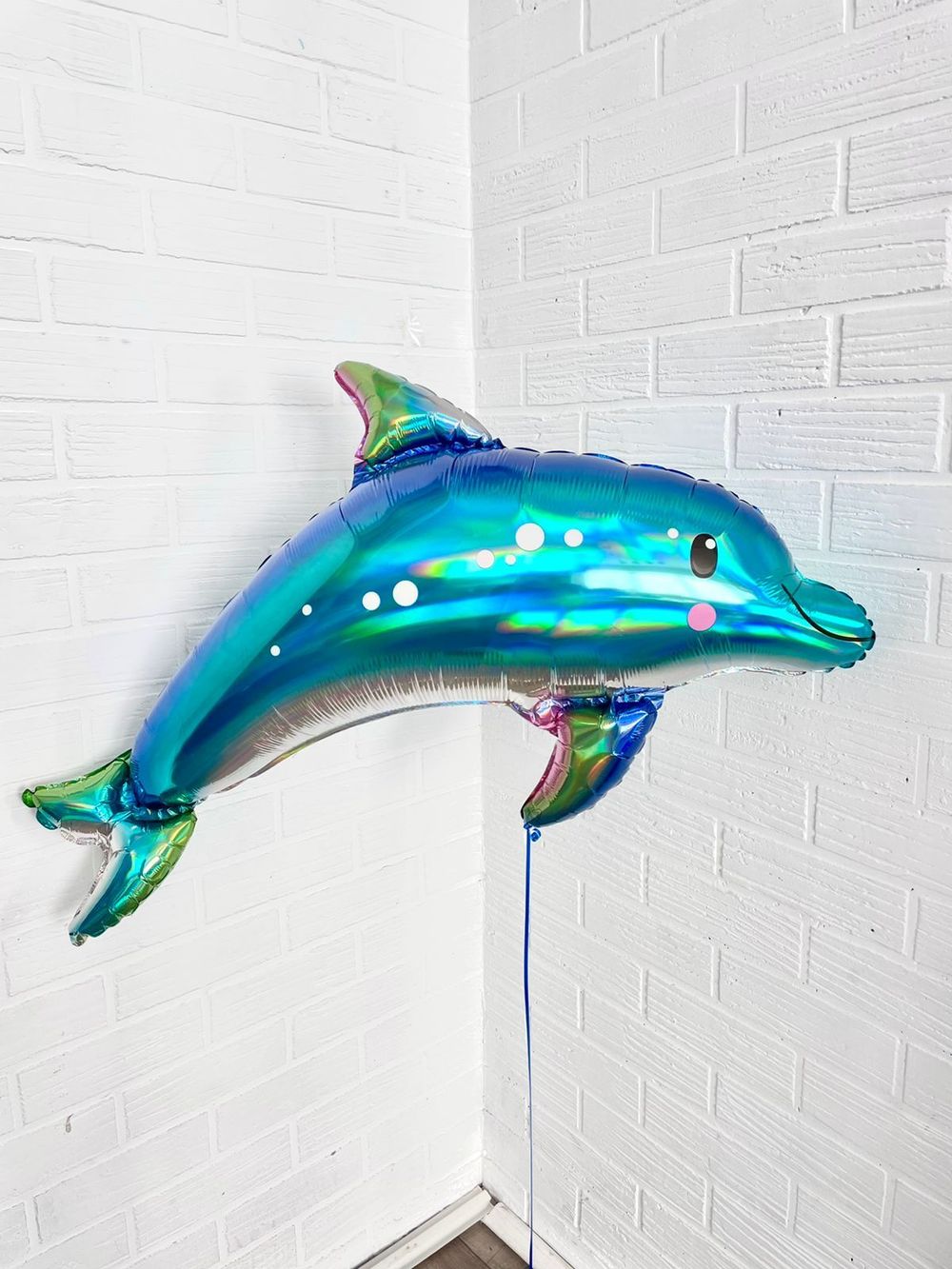 AN Шар фигура Дельфин голубой переливы Перламутр 29" / 73*68 см (БГ-35)  Изображение2